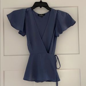 Lulu’s Flutter Sleeve Wrap Top
